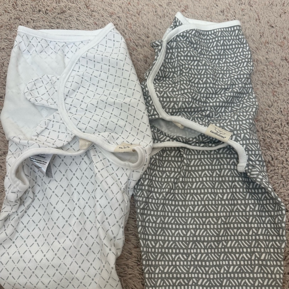 Keababies sooth swaddle wrap 2 Gray and White Patterned Kids 0-3 months